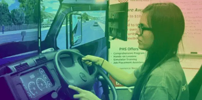 Girl on simulator